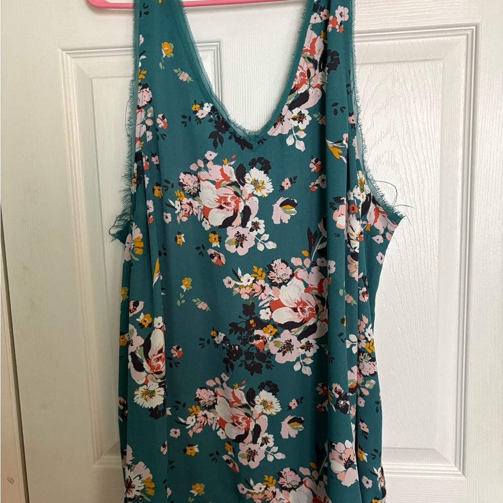 Torrid Floral Teal Sleeveless Top